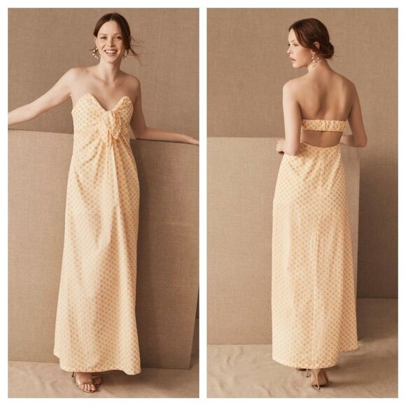 BHLDN Anthropologie Significant Other Maxi Dress 6 Adelle Sunflower Strapless - Picture 13 of 13